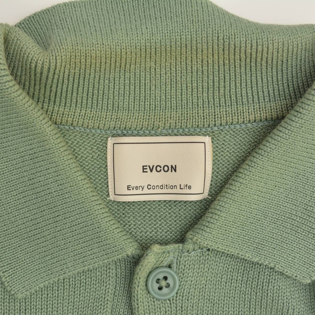 EVCON】241-91202 COTTON KNIT POLO コットンニットポロ長袖ポロシャツ 