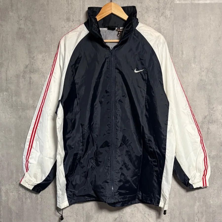 00s NIKE ナイロンジャケット L 紺 白 赤 ナイキ アーカイブ テック