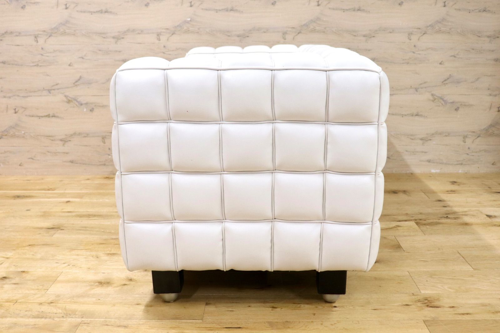  GMIK837B○ヨーゼフ ホフマン クーブスソファ 2人掛け ラブソファ 本革 ホワイト デザイナーズ 名作 マイクロファイバーソファベッド 2人掛け 3人掛けソファ ソファ ソファベッド