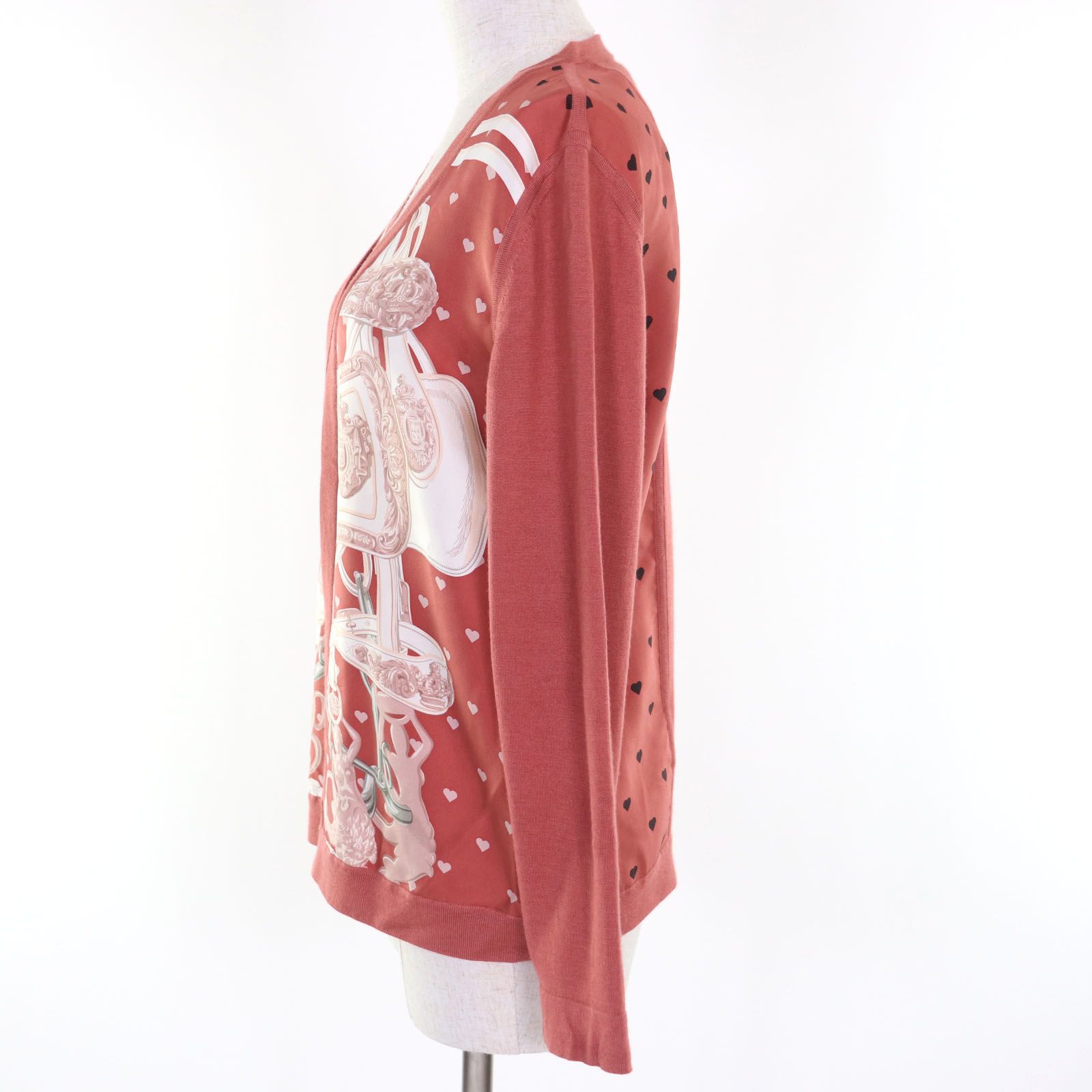 極美品◇HERMES エルメス 18AW BRIDES de GALA ブリッドドゥガラ シルク カシミヤ ツイルレーヌ 長袖ニット セーター ピンク 38 イタリア製 正規品 レディース 極美品◇HERMES エルメス 18AW BRIDES de GALA ブリッドドゥガラ