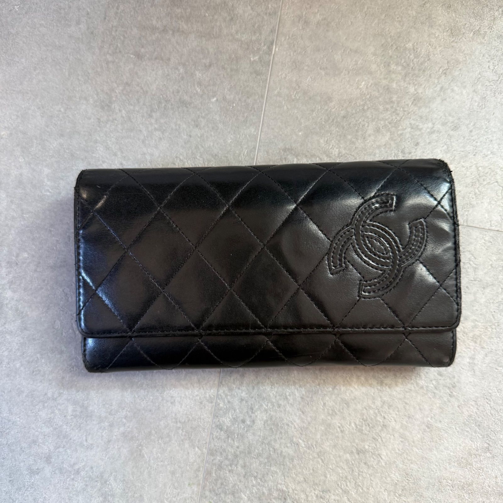 CHANEL シャネル マトラッセ ココマーク ラムレザー キルティング 長 