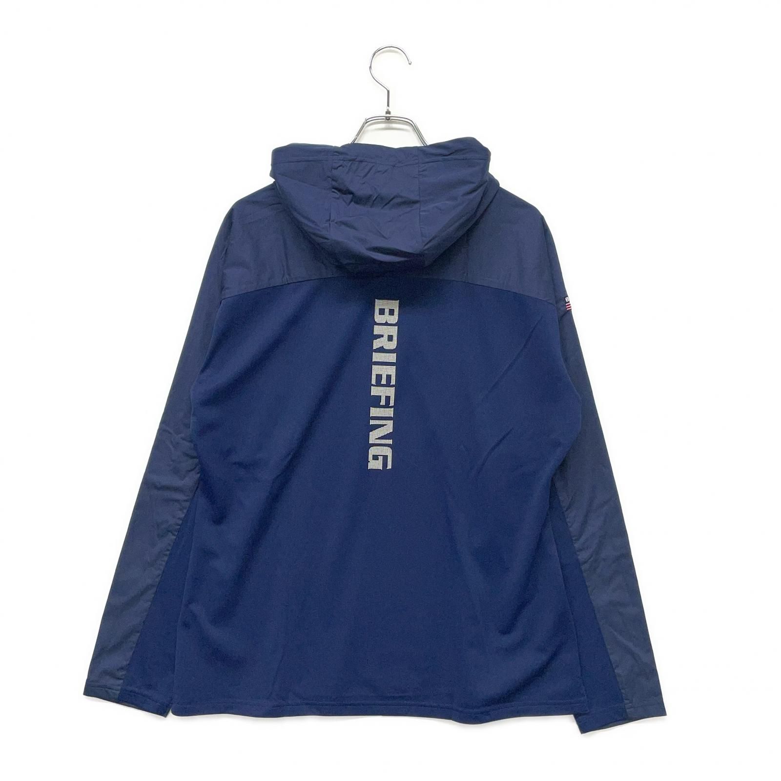 中古 メンズ ブリーフィング BRIEFING パーカー L 紺 ハーフジップ 