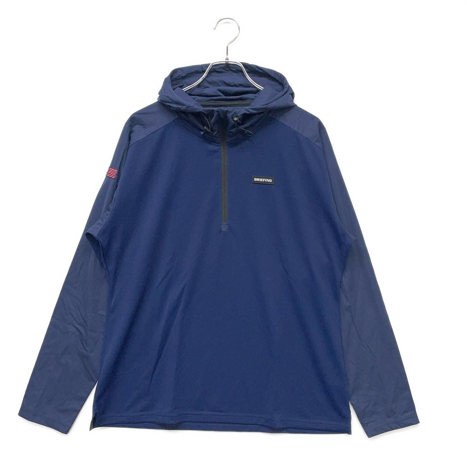 中古 メンズ ブリーフィング BRIEFING パーカー L 紺 ハーフジップ 