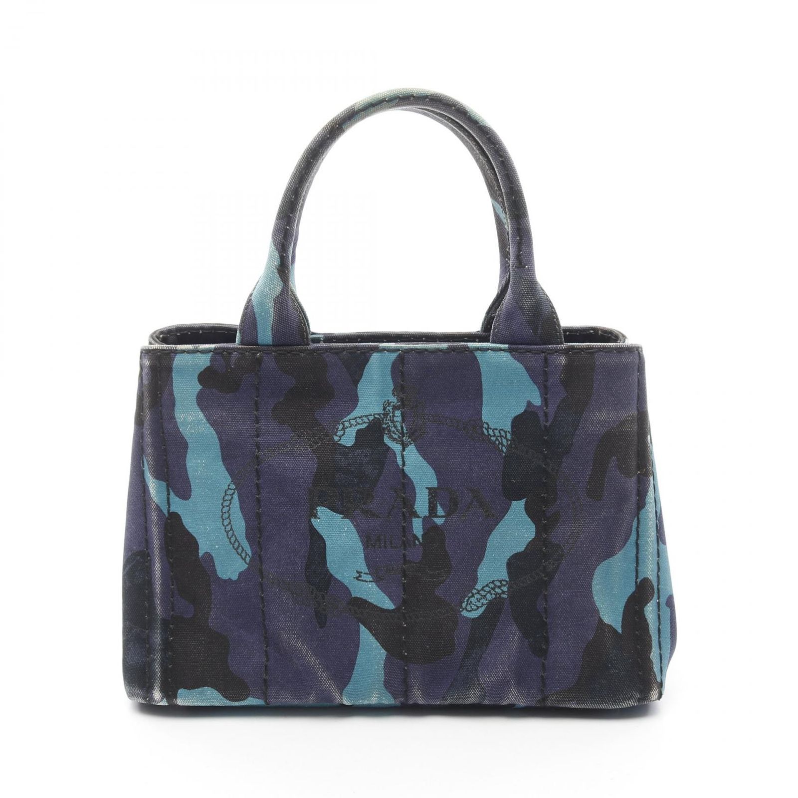 プラダ PRADA トートバッグ CANAPA CAMOUFLA カナパ ブルー/ブラック 