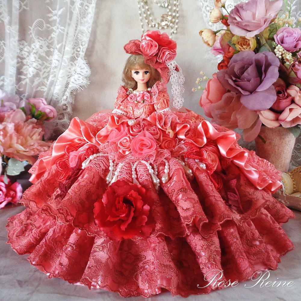 ベルサイユの薔薇 フェアリーコーラルの豪華オーバーフリルドールドレス ベルサイユの薔薇 花の妖精 フェアリーコーラルのオーバーフリルドール