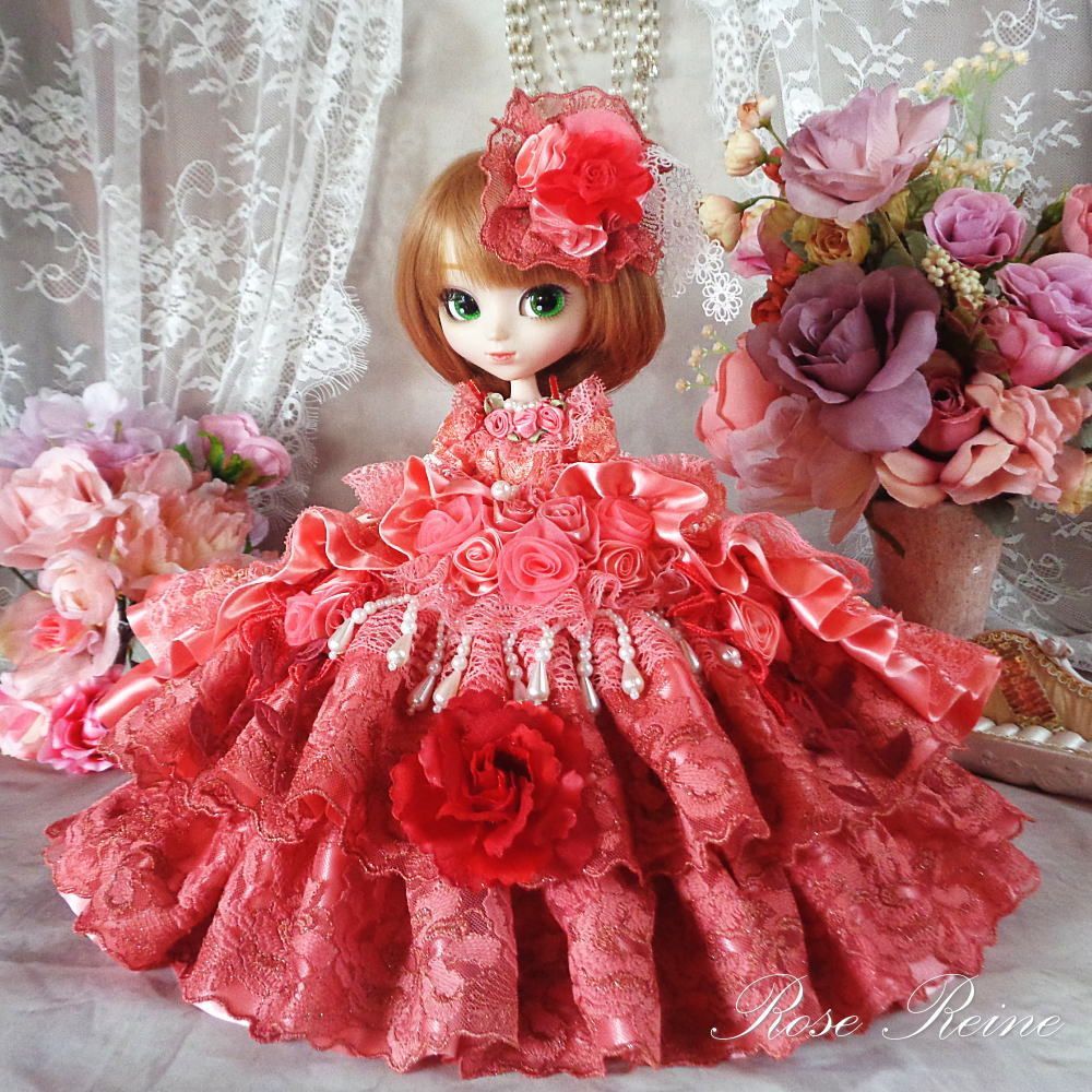 ベルサイユの薔薇 フェアリーコーラルの豪華オーバーフリルドールドレス ベルサイユの薔薇 花の妖精 フェアリーコーラルのオーバーフリルドール
