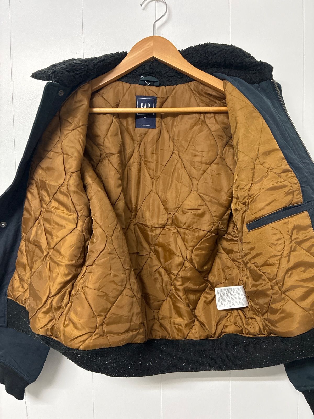 OLD GAP 00s B-10 短丈 ボア フライトジャケット XS ネイビー - メルカリ