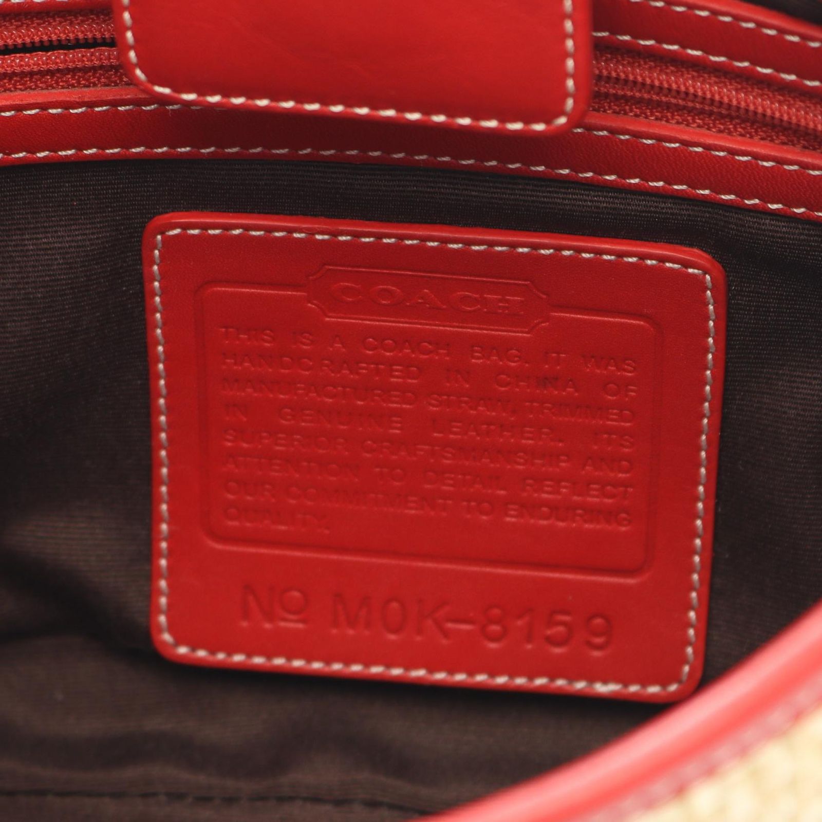 コーチ COACH ショルダーバッグ ベージュ/レッド レザー ショルダー 