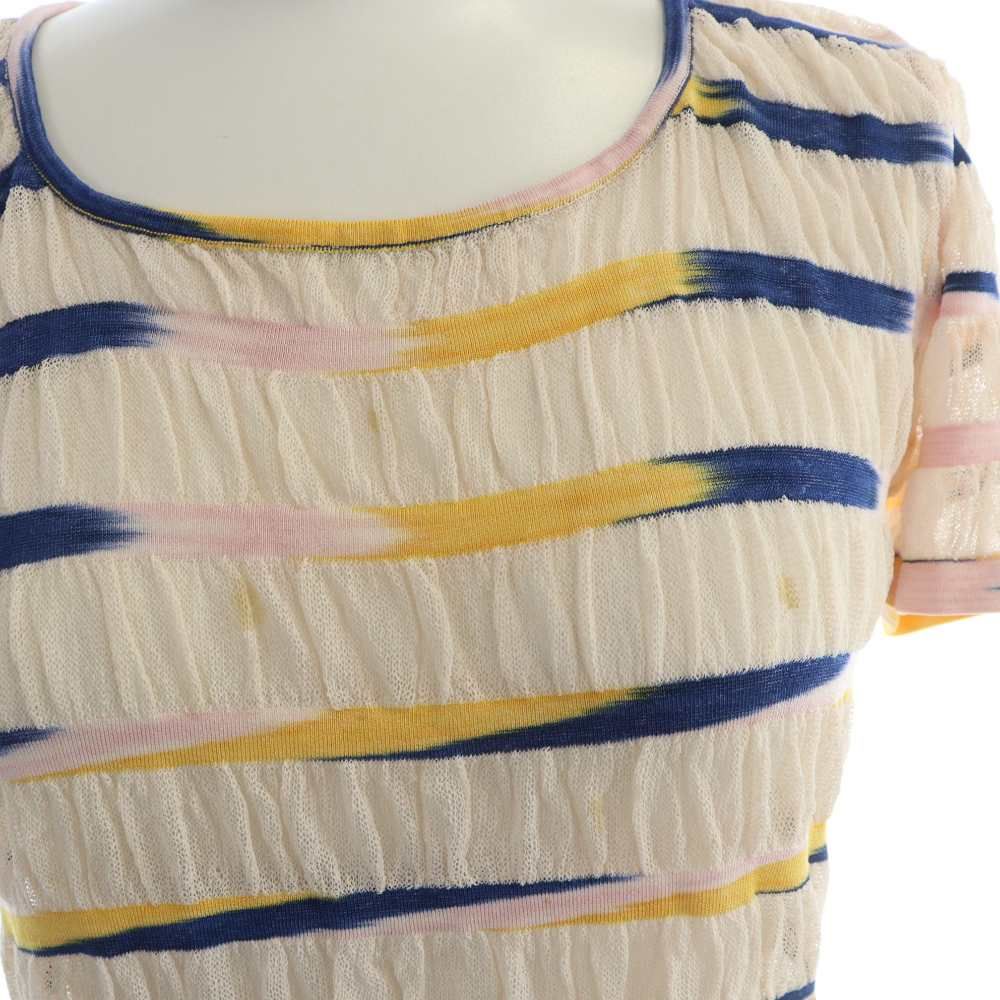 ミッソーニ カットソー シースルー 半袖 ロゴ ボーダー 42 M マルチカラー ミッソーニ MISSONI カットソー シースルー 半袖 ロゴ ボーダー 42 M