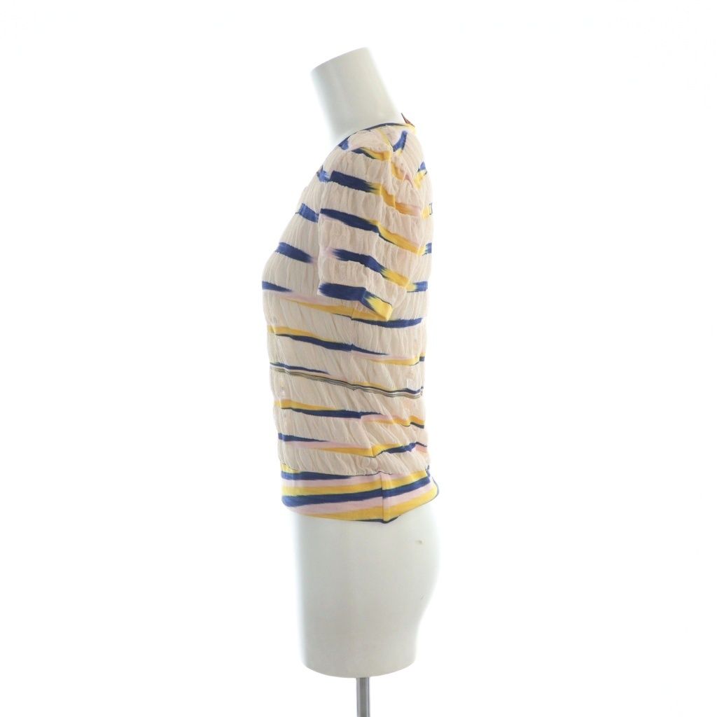 ミッソーニ カットソー シースルー 半袖 ロゴ ボーダー 42 M マルチカラー ミッソーニ MISSONI カットソー シースルー 半袖 ロゴ ボーダー 42 M