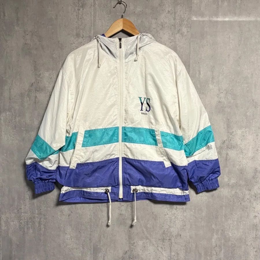 希少 90s YAMAHA ナイロンジャケット M ヤマハ 日本製 刺繍ロゴ YS