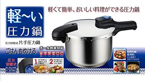 パール金属 圧力鍋 ステンレス 4 5 L 軽 い 切替式 片手 時短 IH対応 HB 2057 po