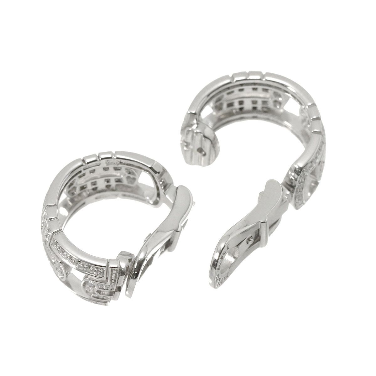 ブルガリ BVLGARI パレンテシ ダイヤ イヤリング K18 WG ホワイト 