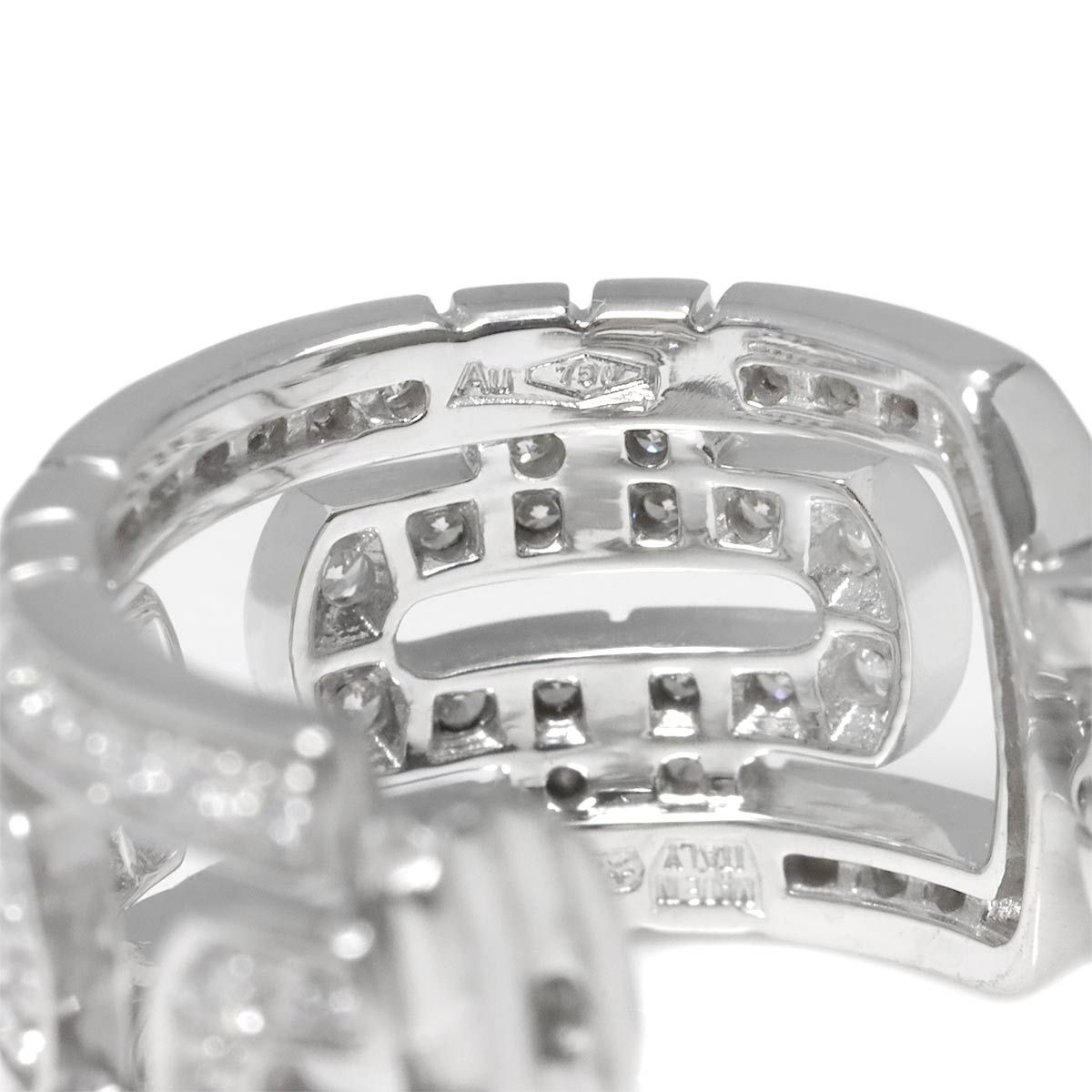 ブルガリ BVLGARI パレンテシ ダイヤ イヤリング K18 WG ホワイト 