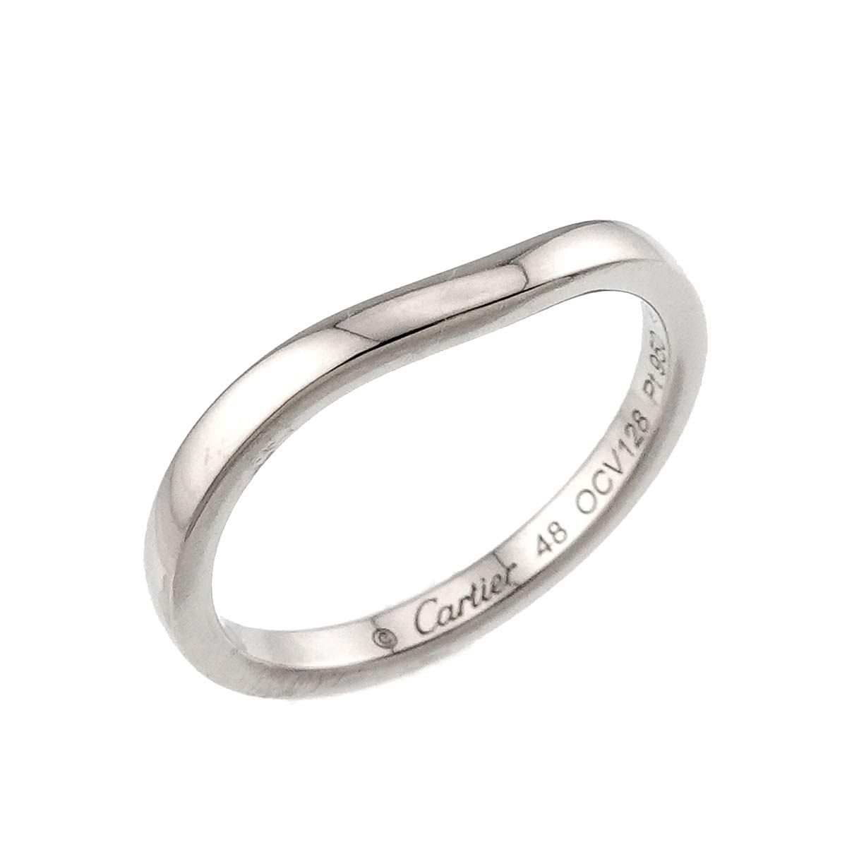 カルティエ Cartier バレリーナ カーブ #48 リング 幅2.1mm Pt 