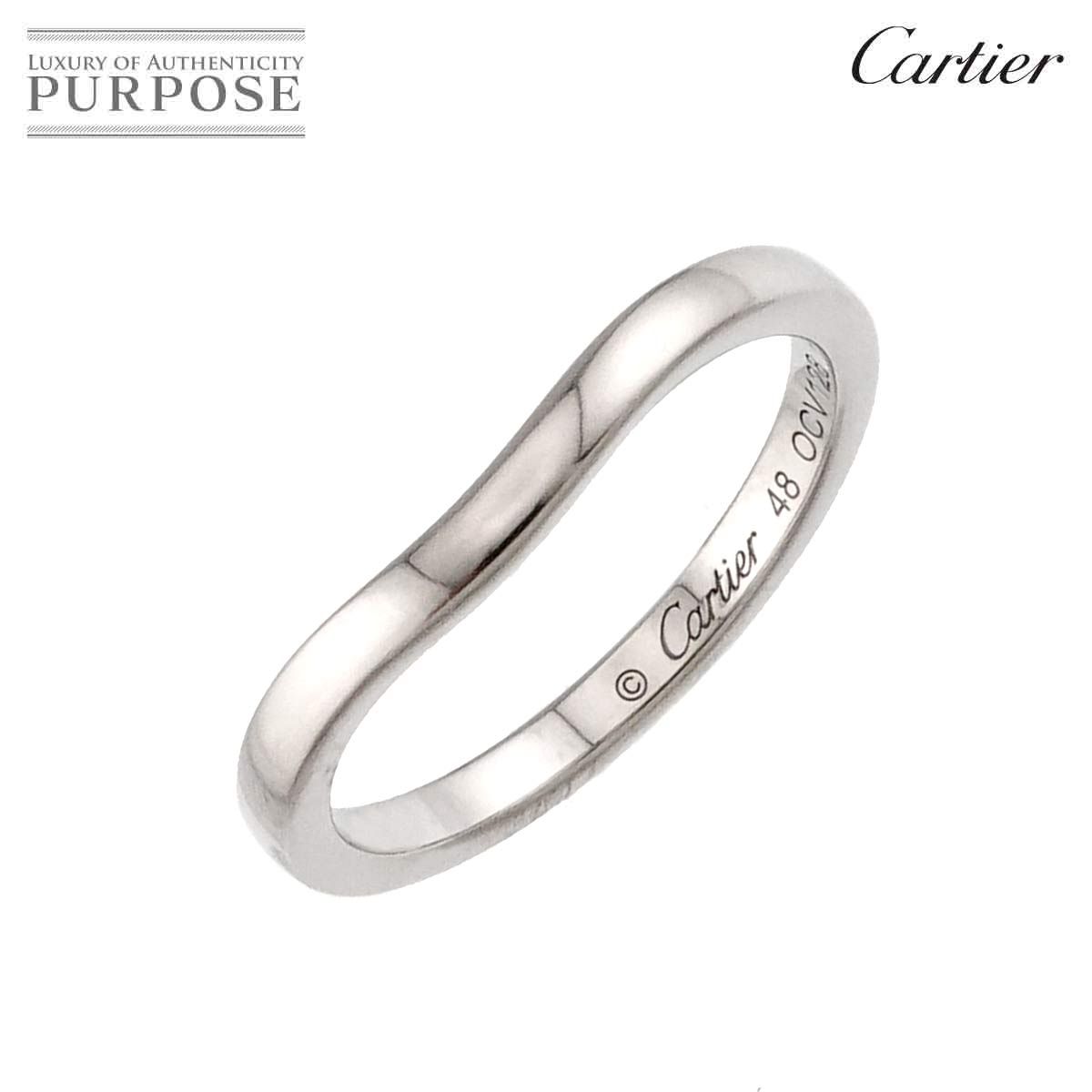 カルティエ Cartier バレリーナ カーブ #48 リング 幅2.1mm Pt 