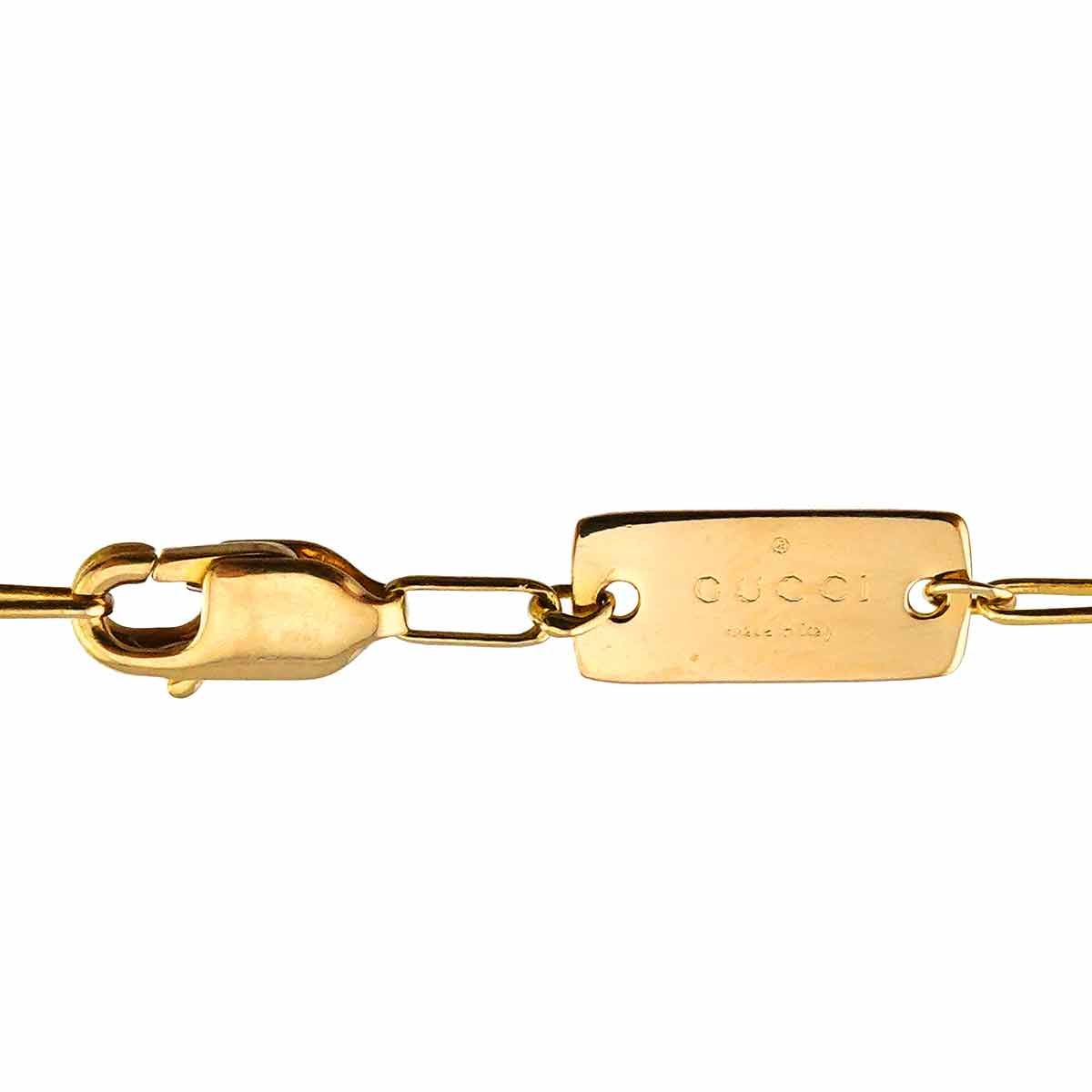 グッチ GUCCI チェーン ブレスレット 17cm K18 YG イエローゴールド 