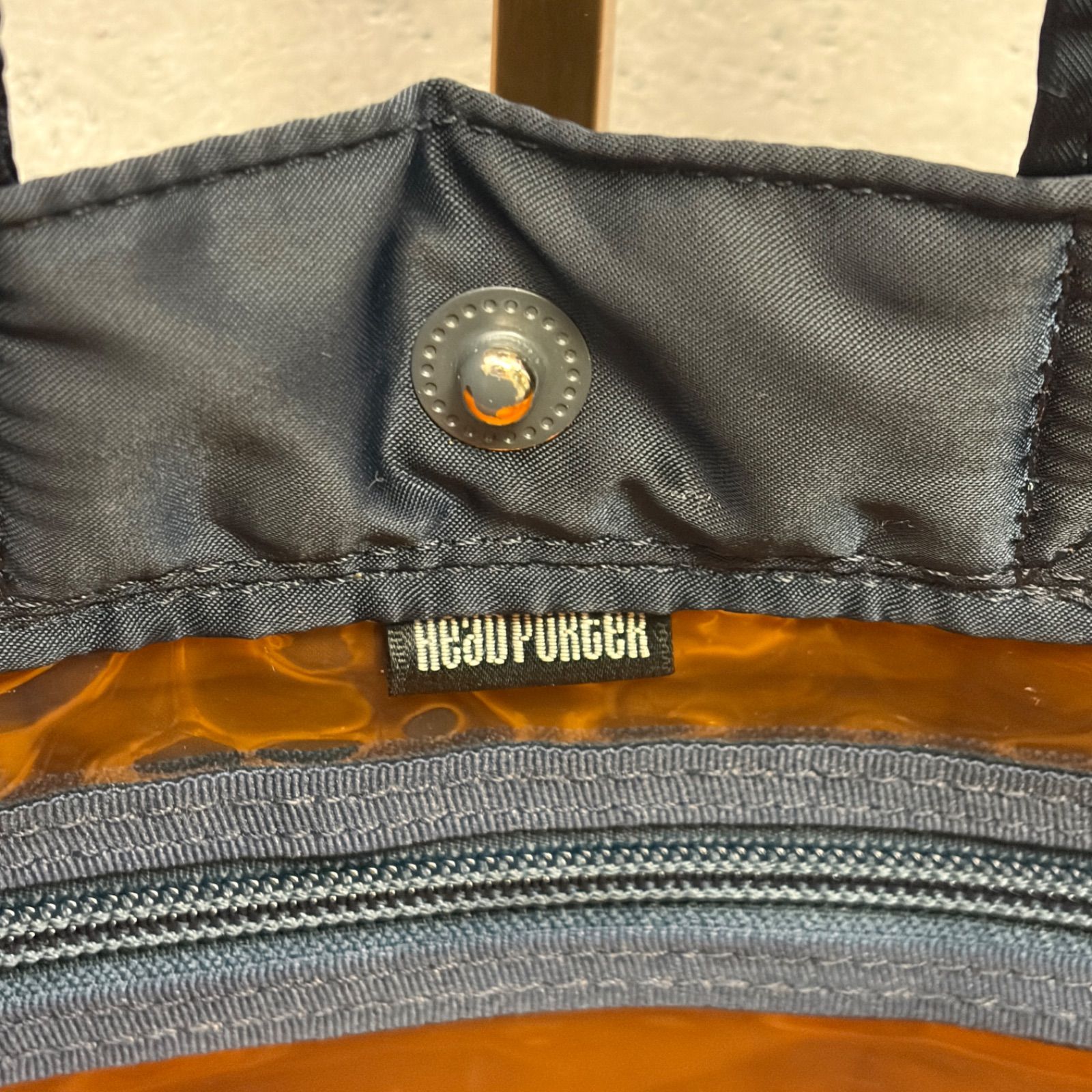HEAD PORTER ヘッドポーター アイアンブルー スクエア トートバッグ 