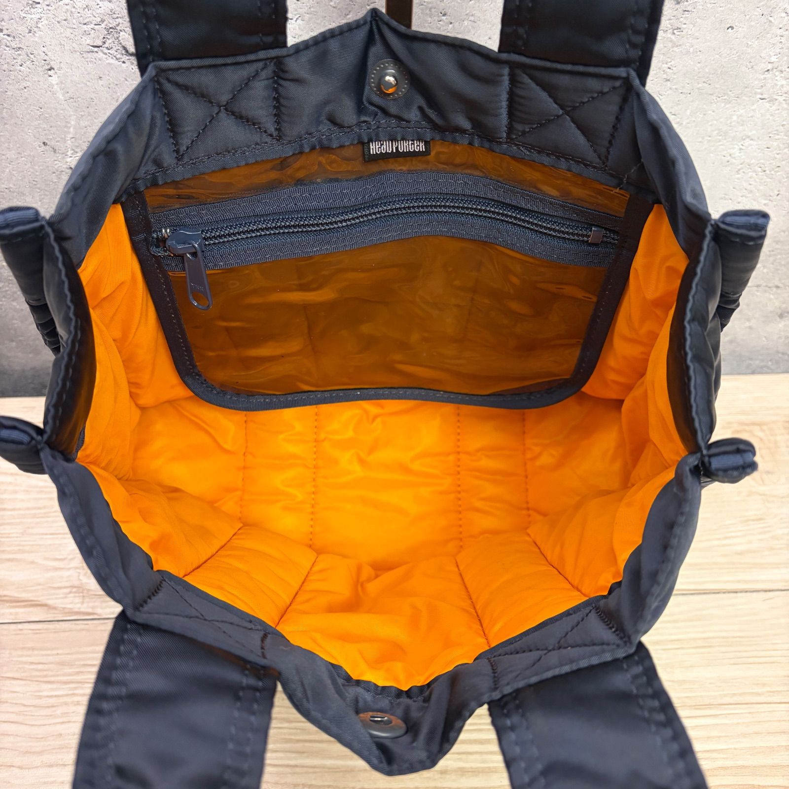HEAD PORTER ヘッドポーター アイアンブルー スクエア トートバッグ