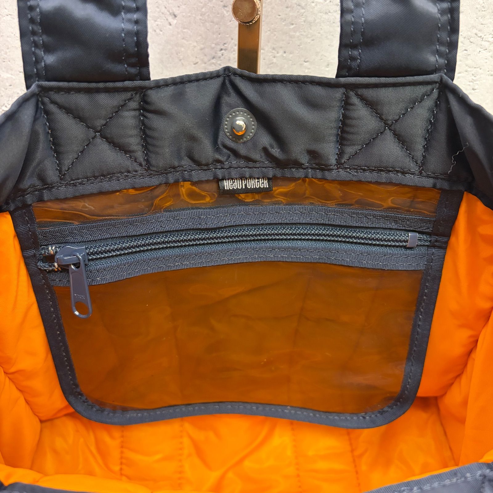 HEAD PORTER ヘッドポーター アイアンブルー スクエア トートバッグ