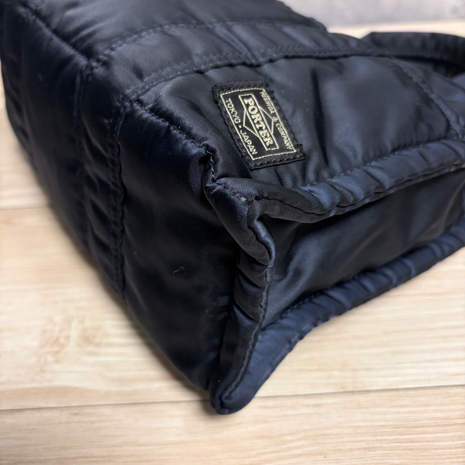 HEAD PORTER ヘッドポーター アイアンブルー スクエア トートバッグ