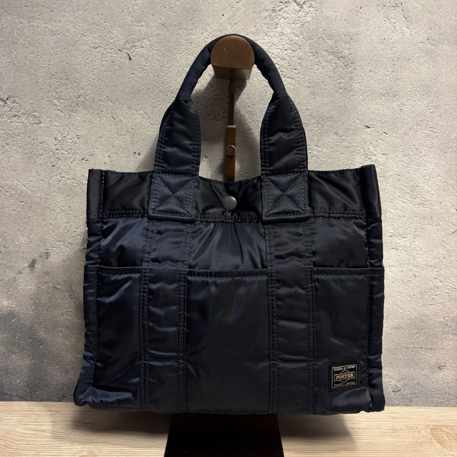 HEAD PORTER ヘッドポーター アイアンブルー スクエア トートバッグ 