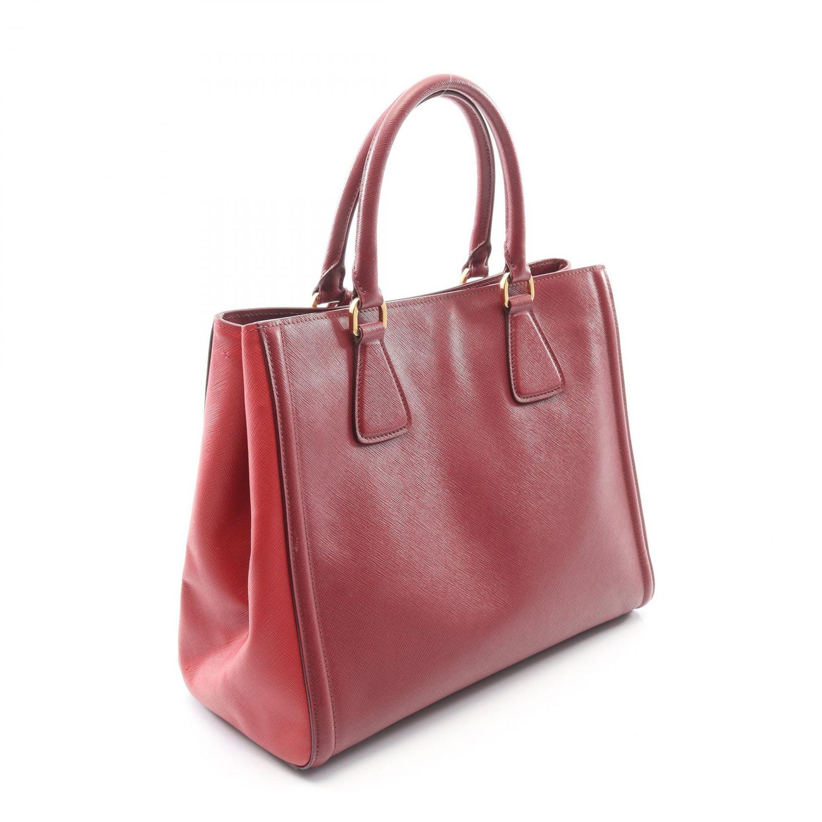プラダ PRADA ハンドバッグ トライアングルロゴ レッド サフィアーノ 