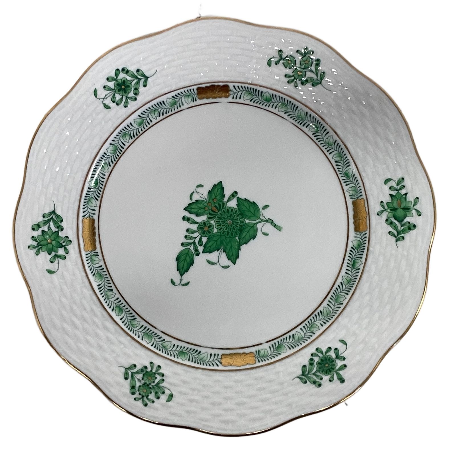 HEREND ヘレンド アポニー グリーン プレート 6枚 食器 中古 F10899566