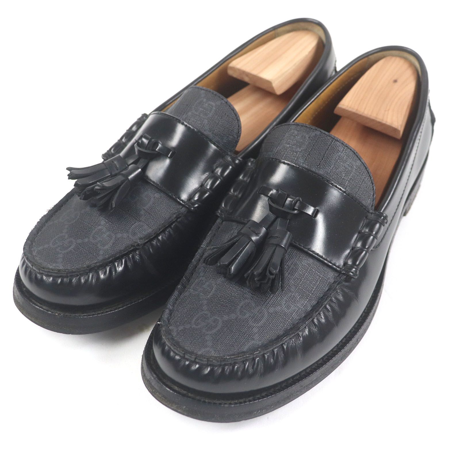 GUCCI 良品GUCCI グッチ 673817 レザー GGスプリーム タッセル 