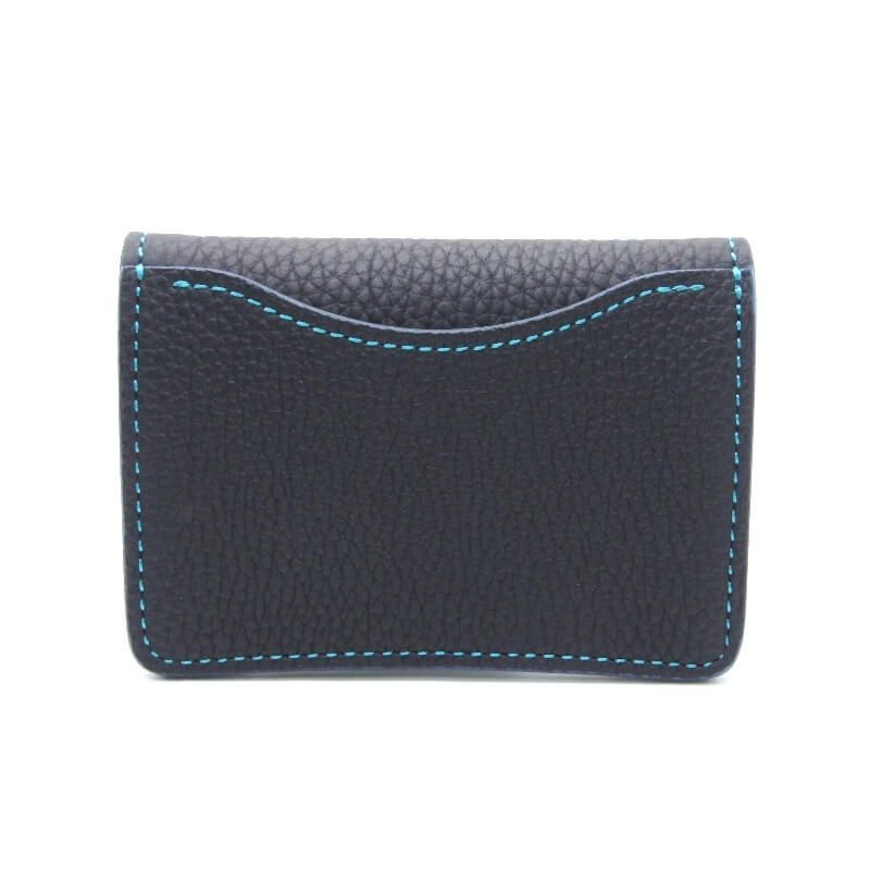 美品 WILDSWANS ワイルドスワンズ 小銭入れ TONGUE イロドリ シュランケンカーフ ブッテーロ ネイビー×ターコイズ   28011920 WILDSWANS（ワイルドスワンズ） 美品 小銭入れ TONGUE イロドリ