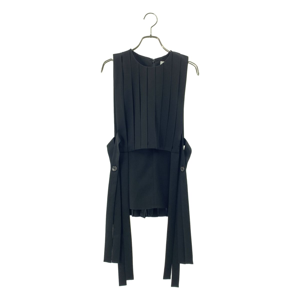 【美品】 ENFOLD / エンフォルド | PLEATS VEST プリーツ ベスト | 38 | ブラック | レディース