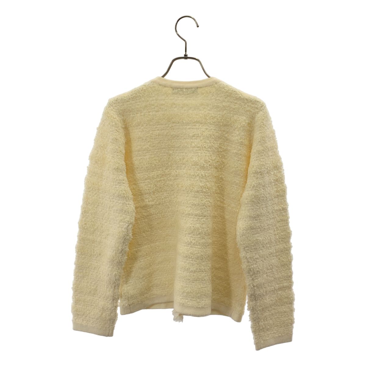 JENNE / ジェンヌ | リボンツイードニットジャケット | M | アイボリー