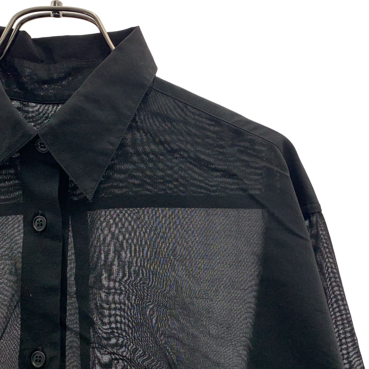 【美品】  BIOTOP / ビオトープ | 【yo BIOTOP】Basic sheer shirt シアー シャツ | F | ブラック | レディース 美品】 BIOTOP / ビオトープ | 【yo BIOTOP】Basic sheer shirt シアー