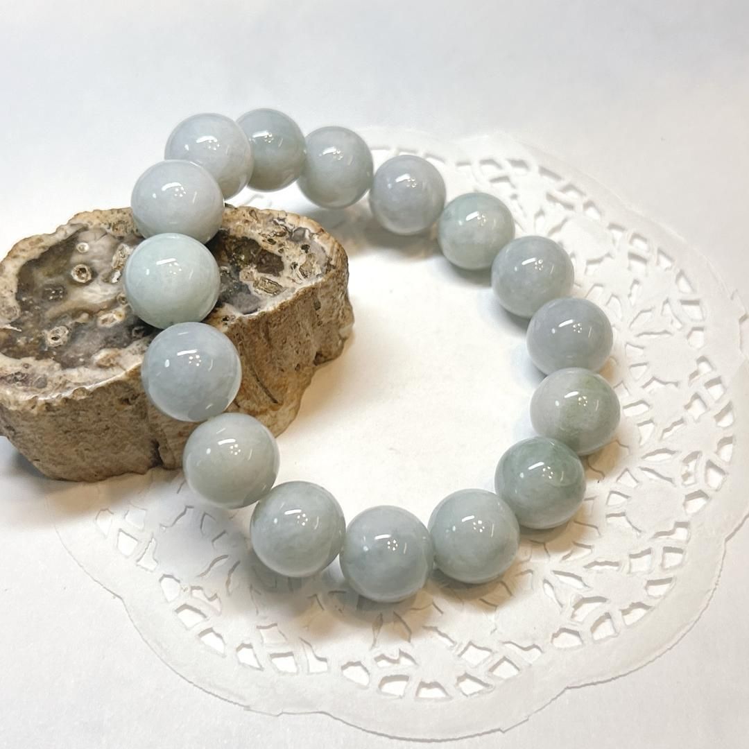 E18062 AA翡翠 13㎜ ブレスレット ヒスイ ジェード ジェダイド jade bracelet 天然石
