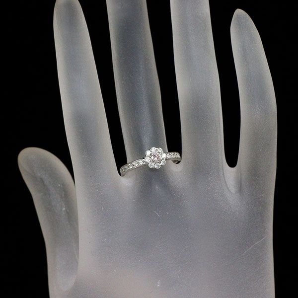 希少 Pt900 天然ピンクダイヤモンド リング 0.102ct D0.32ct フラワー