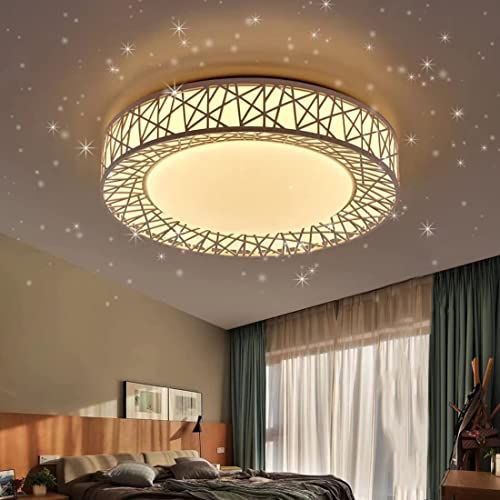 LED シーリングライト 星空効果 35 W 無段階調光調色タイプ 6~8畳 常夜灯 モード メモリ機能 照明器具 電球色 昼光色 3000 k-6000 k 天井 和風 玄関 門灯 廊下 和室 照明 台所 洗面所 トイレ 引掛式 天井照明 簡単取 48 dc 4293