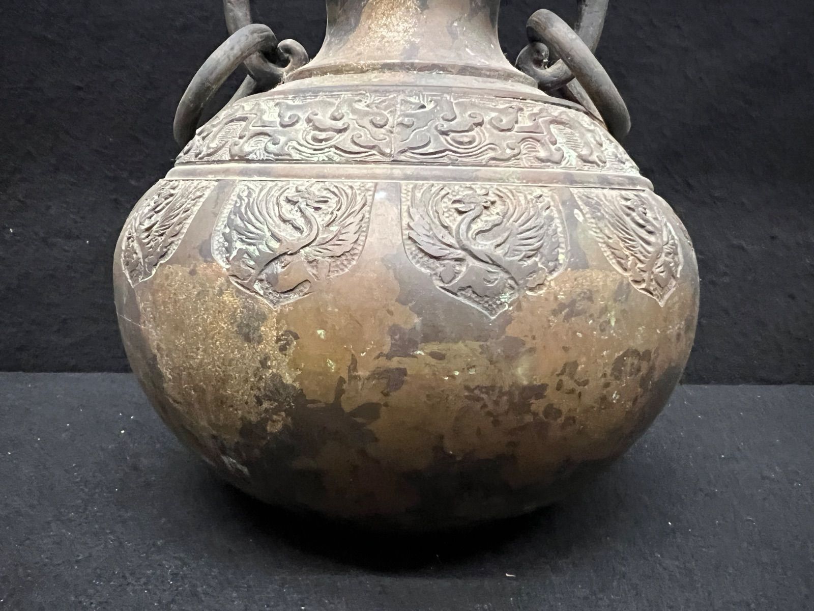 鋳銅 / 花瓶 】吉秀 工芸品 骨董品 銅製 青銅 - メルカリ