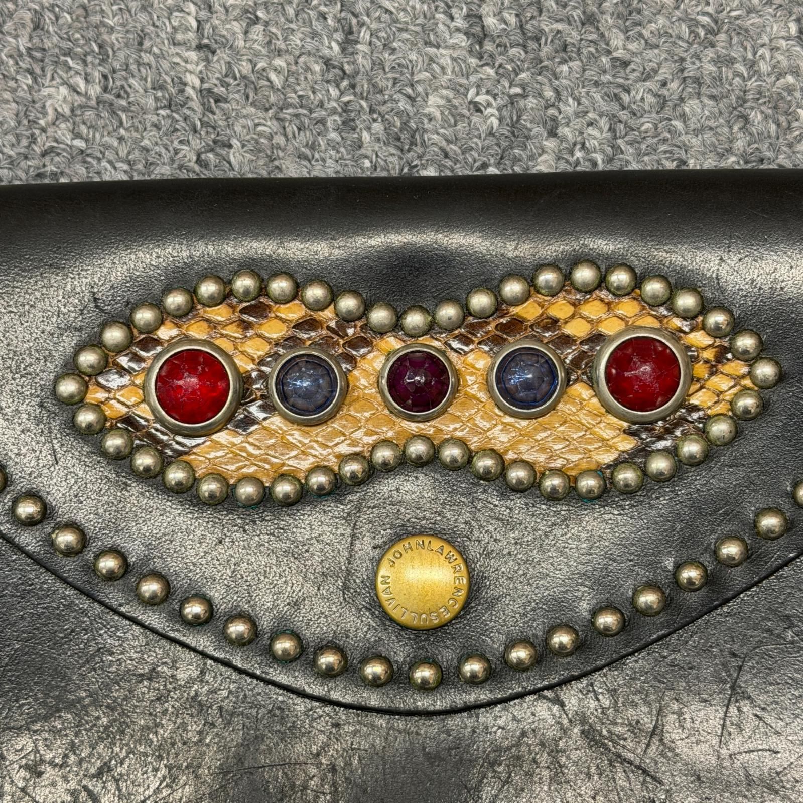 JOHN LAWRENCE SULLIVAN 18AW LEATHER WAIST STUDDED POUCH レザー