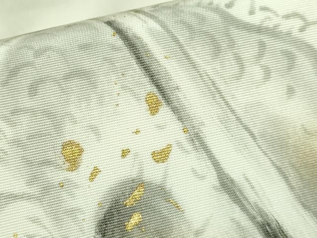 平和屋着物●極上　塩瀬　九寸開き名古屋帯　手描き　龍　金彩　逸品　DZAB3973kh6 平和屋着物○極上 塩瀬 九寸開き名古屋帯 手描き 龍 金彩 逸品