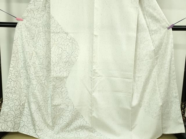 平和屋着物●極上　本場縞大島紬　白大島　訪問着　南天草葉文　金彩　逸品　未使用　DZAB4353kh6 楽天市場】白大島 未使用の通販