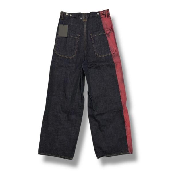 パンツ YOKE 24AW 参考上代59400円 未使用 YOKE 24AW PAINTED DENIM WIDE-LEG BUGGY