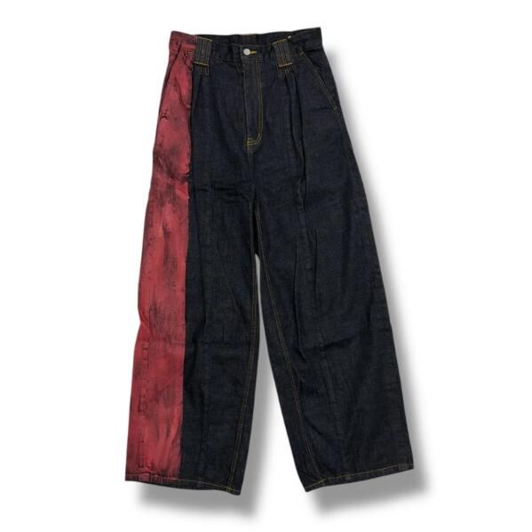 参考上代59400円 未使用 YOKE 24AW PAINTED DENIM WIDE-LEG BUGGY
