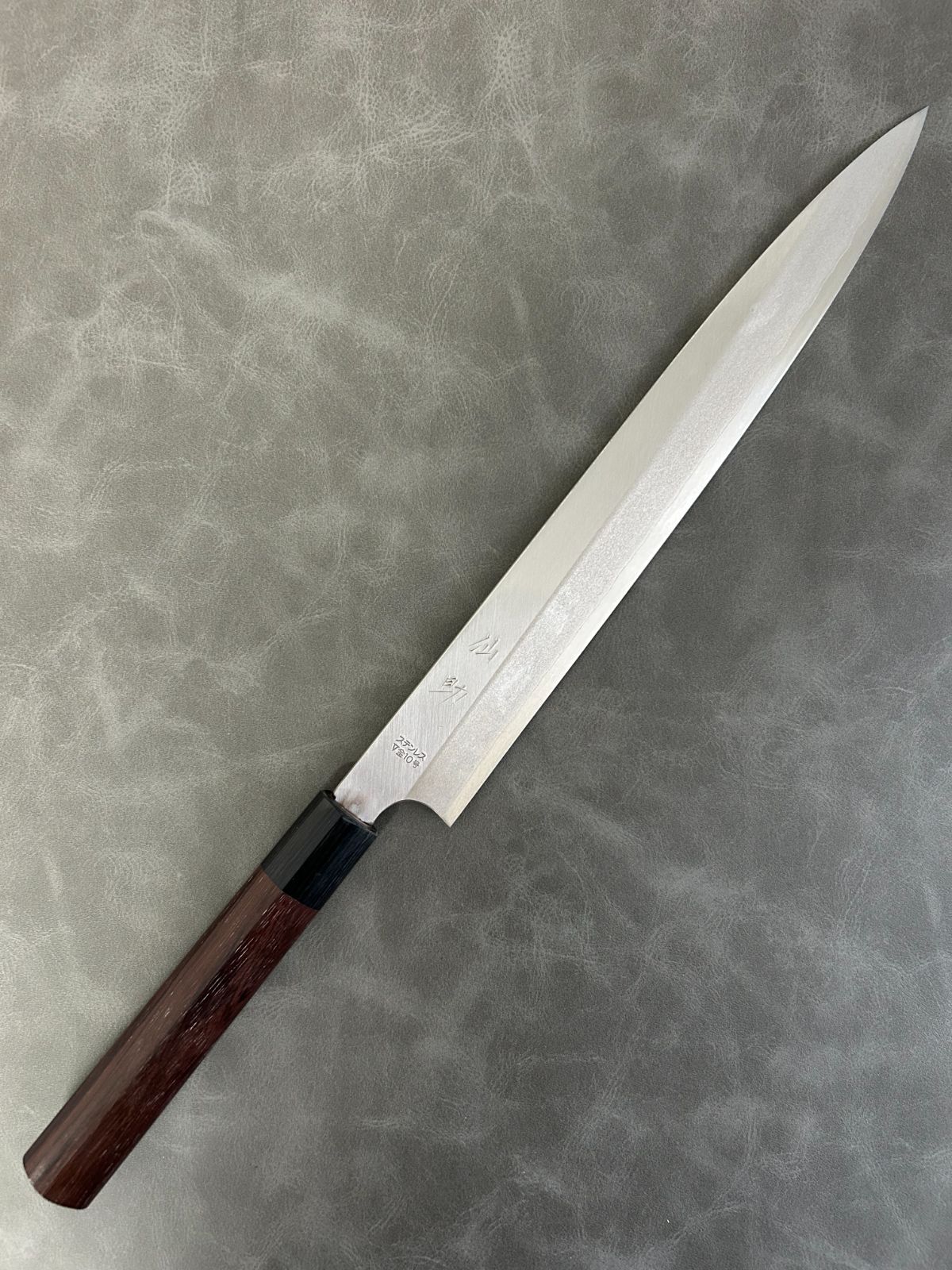 仙助 包丁 柳刃包丁 刺身包丁 270mm 銀三 ステンレス 紫檀シノギ柄 刺身