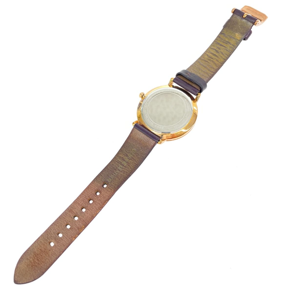 MICHAEL KORS マイケルコース クォーツ腕時計  レザーベルト MK-2605   ゴールドカラー レディース / 240001187910 MICHAEL KORS マイケルコース クォーツ腕時計 レザーベルト MK-2605