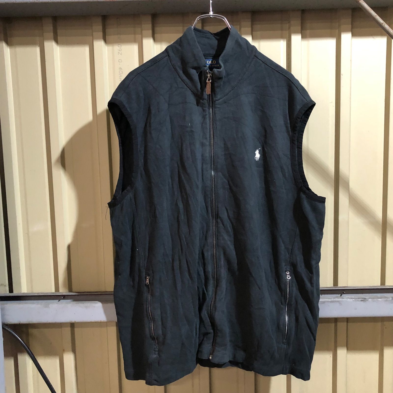 1786 POLO RALPH LAUREN トレーナーベスト ブラック XL ポロラルフ 