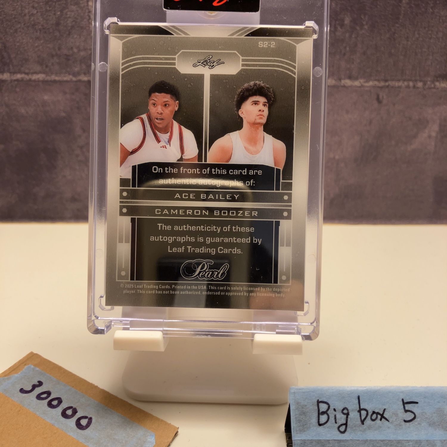 2023 Leaf Pearl Ace Bailey / Cameron Boozer 1/1 直筆サインカード 