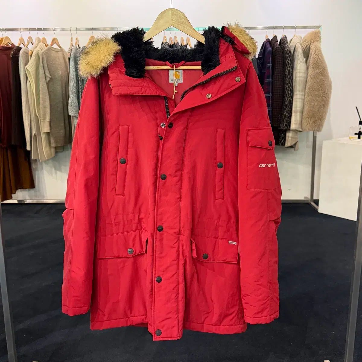 メンズ carhartt（M）アンカレッジパーカー/中綿/ジャケット/ボルドー