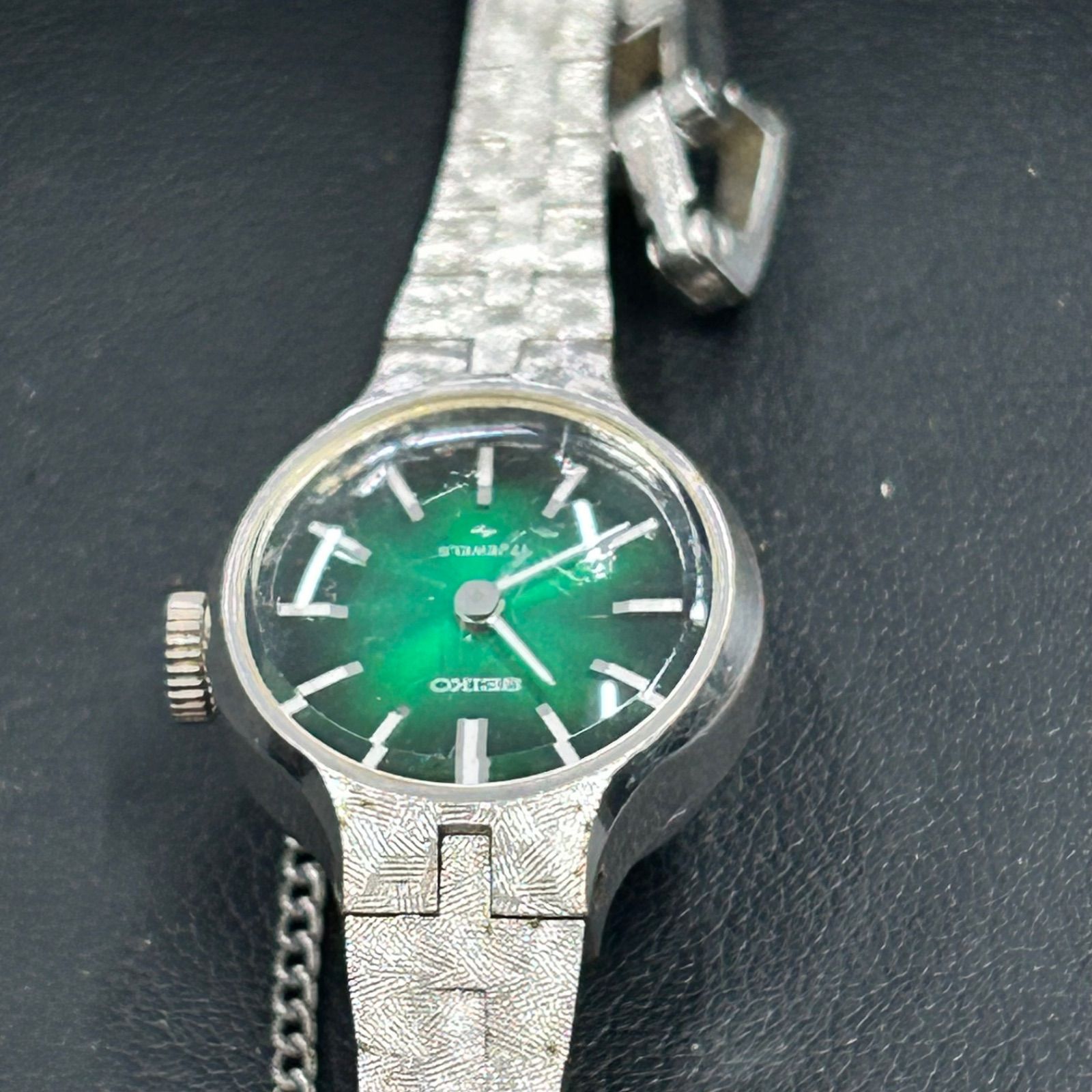 SEIKO セイコー グリーン文字盤 手巻きレディース腕時計 ヴィンテージ