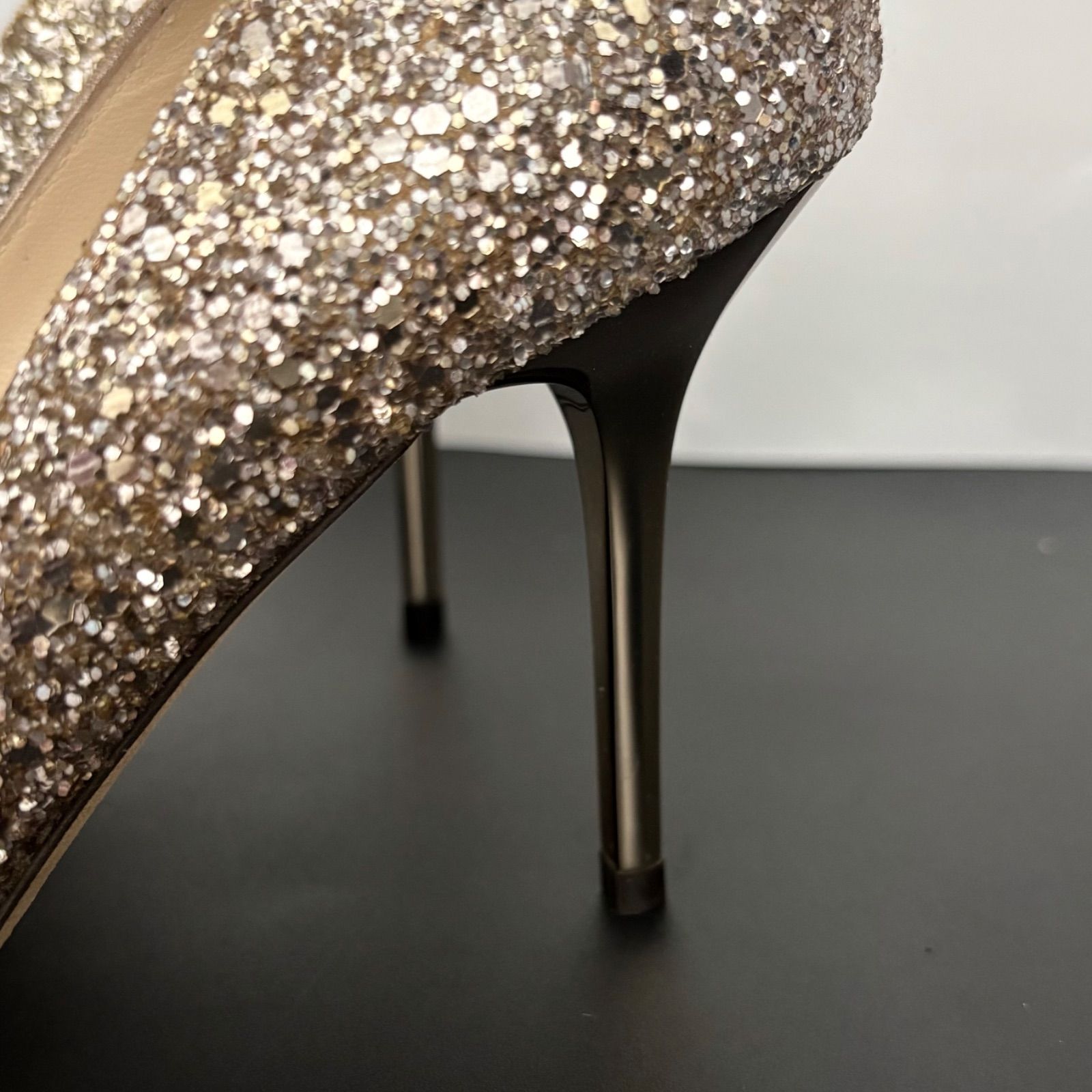 極美品 ジミーチュウ JIMMY CHOO パンプス グリッター メタルヒール 