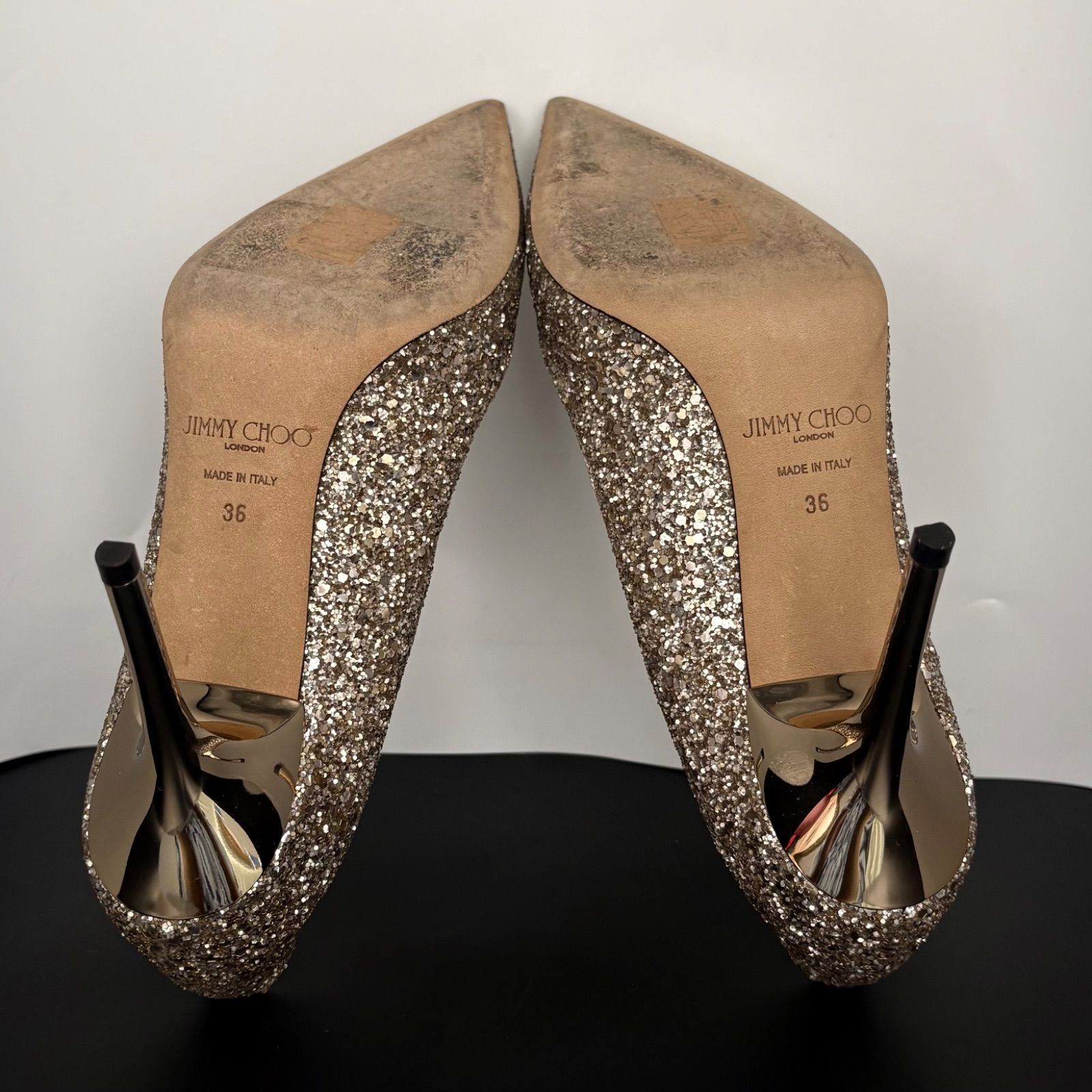 レディース JIMMY CHOO パンプス グリッター ポインテッドトゥ36